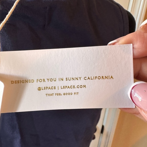 L*Space x Anthropologie Midnight Blue Tie Waist Maxi Dress size medium NWT - Picture 11 of 16